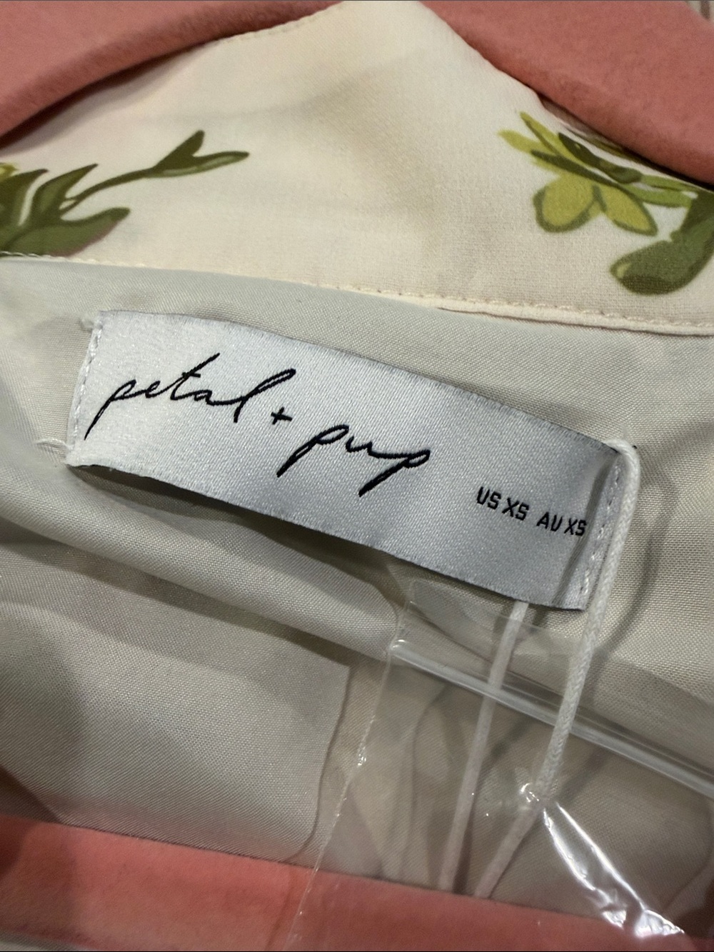 Petal & Pup Sheer Floral Button-Front Blouse in Cream, Pink & Green - Picture 10 of 11